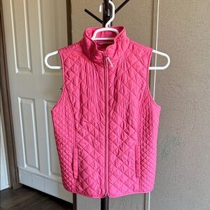 Talbots Vibrant Pink Quilted Vest